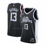 Camiseta Los Angeles Clippers Paul George #13 Ciudad 2020-21 Negro