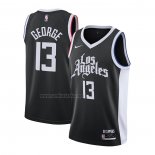 Camiseta Los Angeles Clippers Paul George #13 Ciudad 2020-21 Negro
