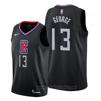 Camiseta Los Angeles Clippers Paul George #13 Statement 2019 Negro