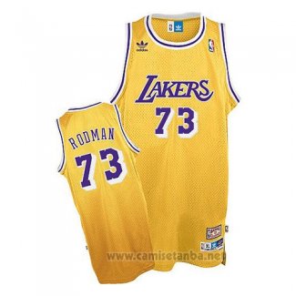 Camiseta Los Angeles Lakers Dennis Rodman #73 Retro Amarillo