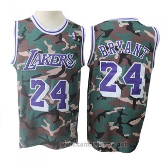 Camiseta Los Angeles Lakers Kobe Bryant #24 Camuflaje Verde