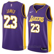 Camiseta Los Angeles Lakers Lebron James #23 Statement 2018 Violeta