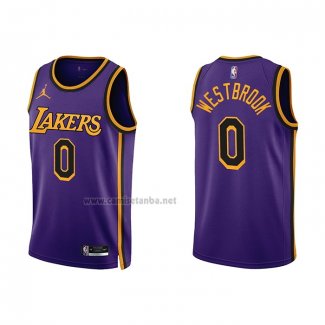 Camiseta Los Angeles Lakers Russell Westbrook #0 Statement 2022-23 Violeta