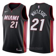Camiseta Miami Heat Hassan Whiteside #21 2017-18 Negro