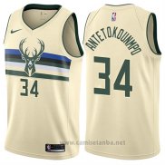 Camiseta Milwaukee Bucks Giannis Antetokounmpo #34 Ciudad Crema