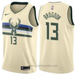 Camiseta Milwaukee Bucks Malcolm Brogdon #13 Ciudad Crema