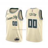 Camiseta Milwaukee Bucks Personalizada Ciudad 2019-20 Crema