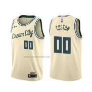 Camiseta Milwaukee Bucks Personalizada Ciudad 2019-20 Crema