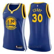 Camiseta Mujer Golden State Warriors Stephen Curry #30 Icon 2017-18 Azul