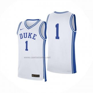 Camiseta NCAA Duke Blue Devils NO 1 Blanco