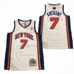 Camiseta New York Knicks Carmelo Anthony NO 7 Mitchell & Ness 2010-11 Blanco