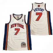 Camiseta New York Knicks Carmelo Anthony NO 7 Mitchell & Ness 2010-11 Blanco