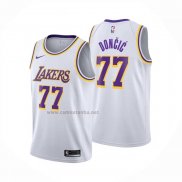 Camiseta Nino Los Angeles Lakers Luka Doncic NO 77 Association 2024-25 Blanco
