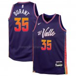 Camiseta Nino Phoenix Suns Kevin Durant NO 35 Ciudad 2023-24 Violeta