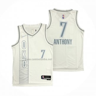 Camiseta Oklahoma City Thunder Carmelo Anthony #7 Ciudad 2021-22 Blanco