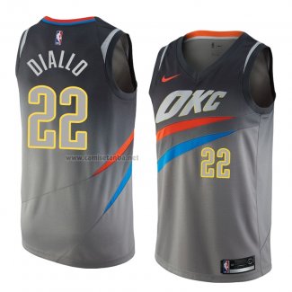 Camiseta Oklahoma City Thunder Hamidou Diallo #22 Ciudad 2018 Gris