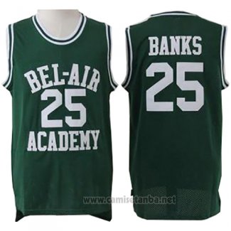 Camiseta Pelicula Bel-Air Academy Banks #25 Verde