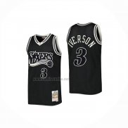 Camiseta Philadelphia 76ers Allen Iverson NO 3 Mitchell & Ness 1997-98 Negro2