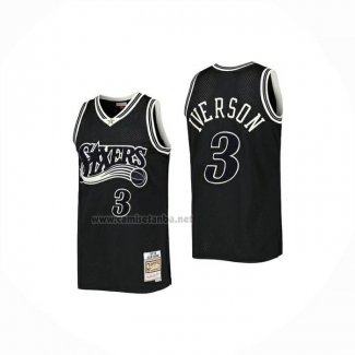 Camiseta Philadelphia 76ers Allen Iverson NO 3 Mitchell & Ness 1997-98 Negro2