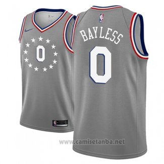 Camiseta Philadelphia 76ers Jerryd Bayless #0 Ciudad 2018-19 Gris