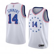 Camiseta Philadelphia 76ers Jonathon Simmons #14 Earned 2018-19 Blanco