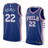 Camiseta Philadelphia 76ers Richaun Holmes #22 Icon 2018 Azul