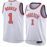 Camiseta Phoenix Suns Devin Booker #1 Hardwood Classic 2018 Blanco