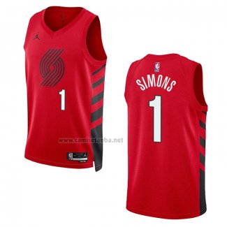 Camiseta Portland Trail Blazers Anfernee Simons #1 Statement 2022-23 Rojo