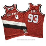 Camiseta Portland Trail Blazers Bape #93 Retro Rojo