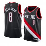 Camiseta Portland Trail Blazers Nik Stauskas #6 Icon 2018 Negro