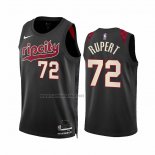 Camiseta Portland Trail Blazers Rayan Rupert #72 Ciudad 2023-24 Negro