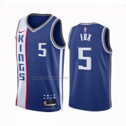 Camiseta Sacramento Kings De'Aaron Fox #5 Ciudad 2023-24 Azul