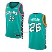 Camiseta San Antonio Spurs Dominick Barlow #26 Ciudad 2022-23 Verde