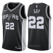 Camiseta San Antonio Spurs Rudy Gay #22 Icon 2017-18 Negro