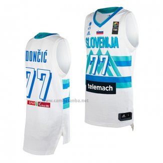 Camiseta Slovenia Luka Doncic #77 Tokyo 2021 Blanco2