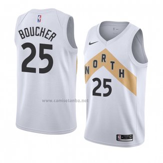 Camiseta Toronto Raptors Chris Boucher #25 Ciudad 2018 Blanco