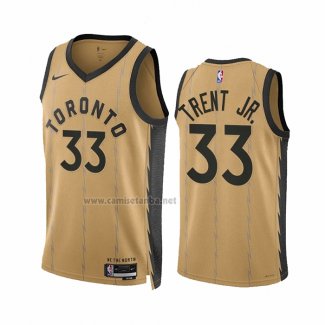 Camiseta Toronto Raptors Gary Trent JR. #33 Ciudad 2023-24 Oro