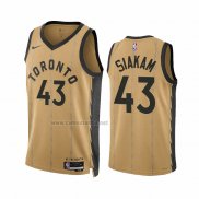 Camiseta Toronto Raptors Pascal Siakam #43 Ciudad 2023-24 Oro