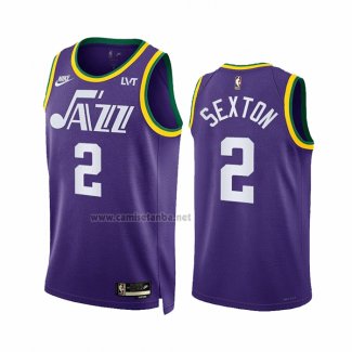 Camiseta Utah Jazz Collin Sexton #2 Classic 2023-24 Violeta