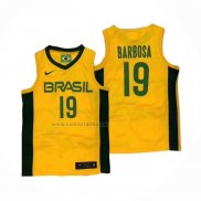 Camiseta Brasil Leandro Barbosa #19 2019 FIBA Baketball World Cup Amarillo