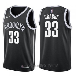 Camiseta Brooklyn Nets Allen Crabbe #33 Icon 2017-18 Negro