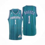 Camiseta Charlotte Hornets Muggsy Bogues #1 Retro Azul