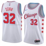 Camiseta Chicago Bulls Kris Dunn #32 Ciudad 2018 Blanco