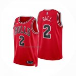 Camiseta Chicago Bulls Lonzo Ball NO 2 Icon 2025-26 Rojo  Camiseta Chicago Bulls Lonzo Ball NO 2 Icon 2025-26 Rojo