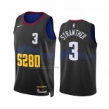 Camiseta Denver Nuggets Julian Strawther #3 Ciudad 2023-24 Negro