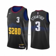 Camiseta Denver Nuggets Julian Strawther #3 Ciudad 2023-24 Negro