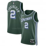 Camiseta Detroit Pistons Cade Cunningham #2 Ciudad 2022-23 Verde