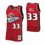 Camiseta Detroit Pistons Grant Hill #33 Mitchell & Ness 1999-00 Rojo