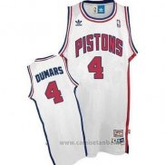 Camiseta Detroit Pistons Joe Dumars #4 Retro Blanco