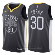 Camiseta Golden State Warriors Stephen Curry #30 Statement 2017-18 Negro